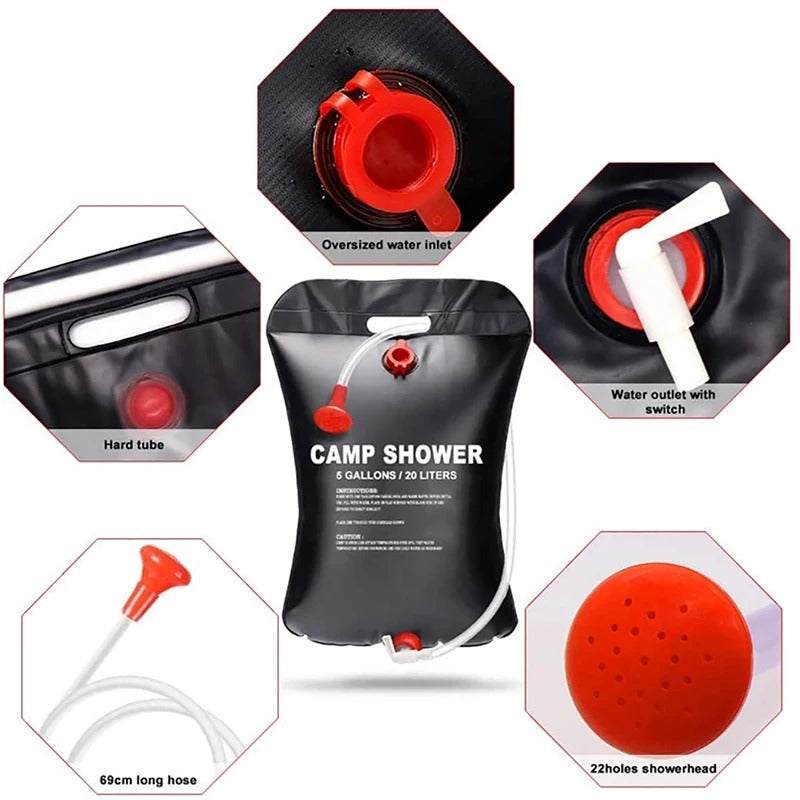 20L Black Shower Bag