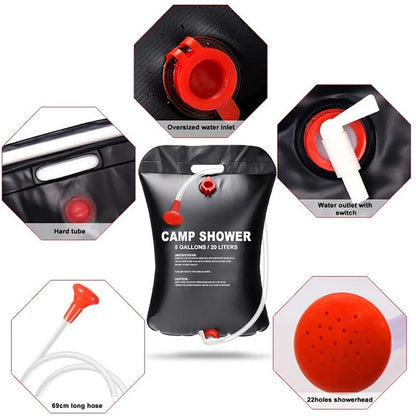 20L Black Shower Bag