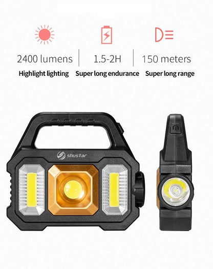 Solar COB Flashlight